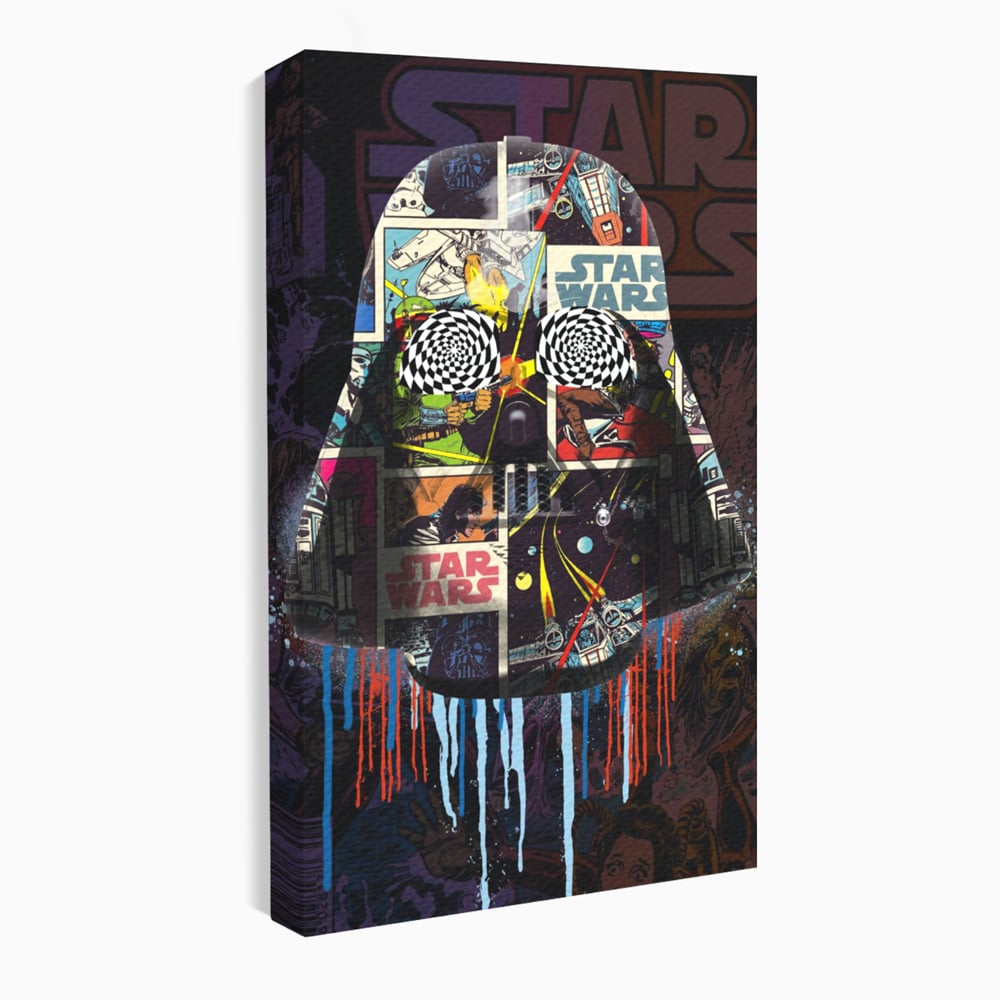 Tablou canvas cu tablou canvas cu darth vader din star wars, fara rama, pe sasiu de lemn